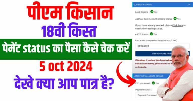 PM KISAN 18vi kist ka paisa kaise check kare: पीएम किसान 18वीं किस्त 2024 5 PM KISAN 18vi kist ka paisa kaise check kare पीएम किसान