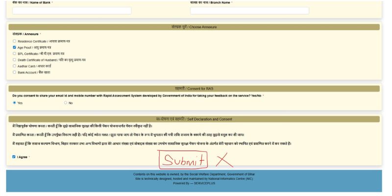 Bihar widow pension online apply